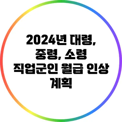 2024년 대령, 중령, 소령 직업군인 월급 인상 계획