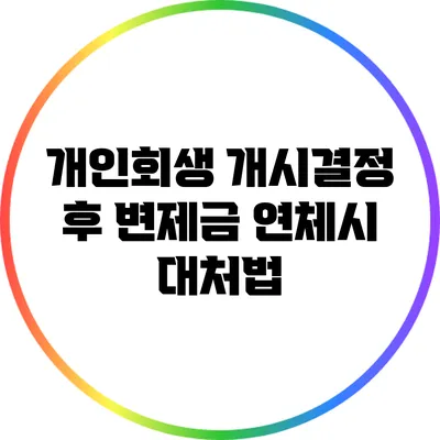 개인회생 개시결정 후 변제금 연체시 대처법