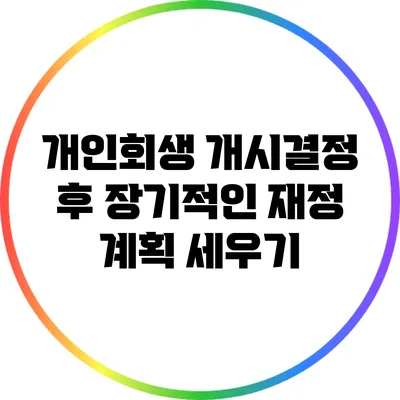 개인회생 개시결정 후 장기적인 재정 계획 세우기