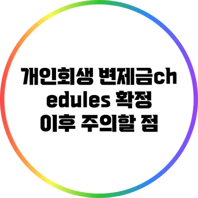 개인회생 변제금chedules 확정 이후 주의할 점