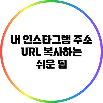 내 인스타그램 주소 URL 복사하는 쉬운 팁