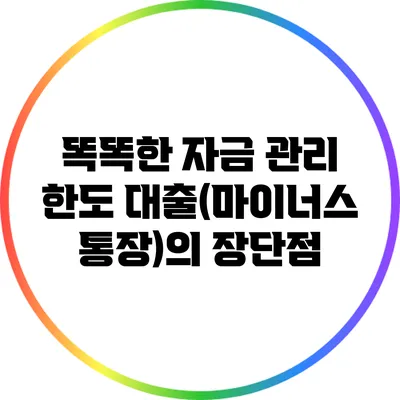 똑똑한 자금 관리: 한도 대출(마이너스 통장)의 장단점