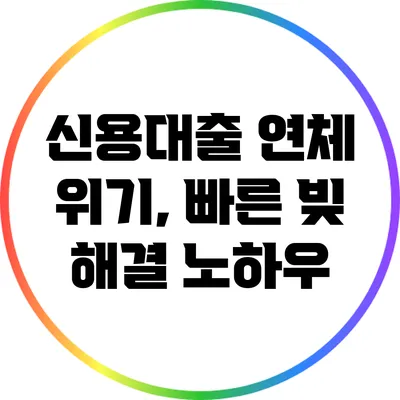 신용대출 연체 위기, 빠른 빚 해결 노하우