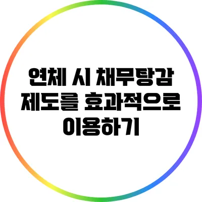 연체 시 채무탕감 제도를 효과적으로 이용하기