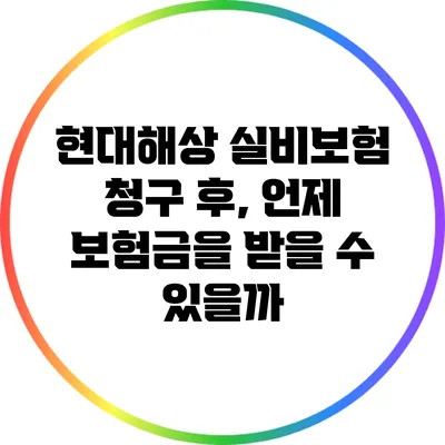 현대해상 실비보험 청구 후, 언제 보험금을 받을 수 있을까?