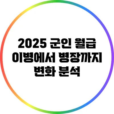 2025 군인 월급 이병에서 병장까지 변화 분석