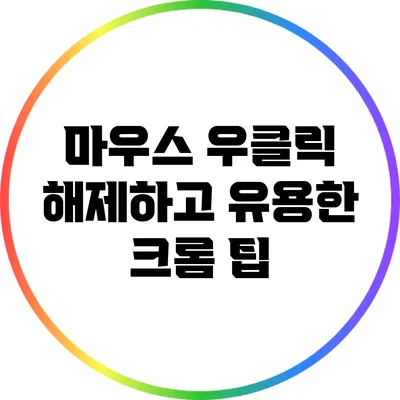 마우스 우클릭 해제하고 유용한 크롬 팁