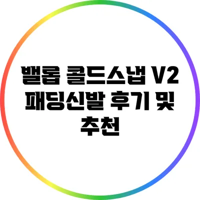 밸롭 콜드스냅 V2 패딩신발 후기 및 추천