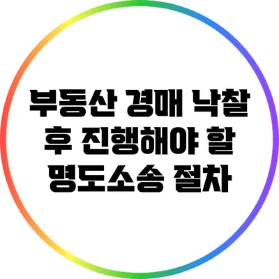 부동산 경매 낙찰 후 진행해야 할 명도소송 절차