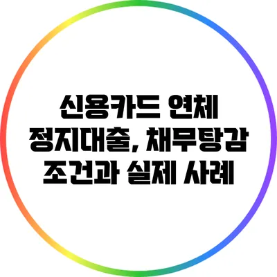 신용카드 연체 정지대출, 채무탕감 조건과 실제 사례