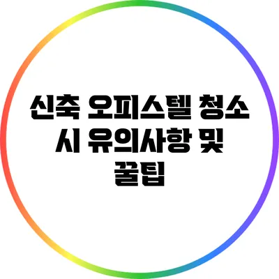 신축 오피스텔 청소 시 유의사항 및 꿀팁