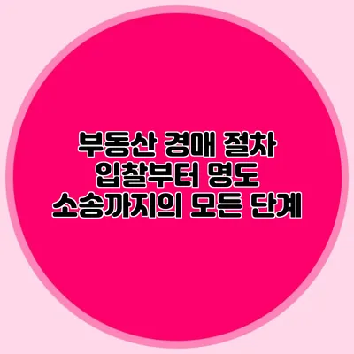 부동산 경매 절차: 입찰부터 명도 소송까지의 모든 단계