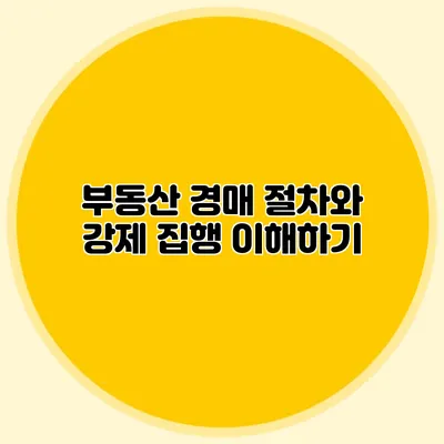부동산 경매 절차와 강제 집행 이해하기