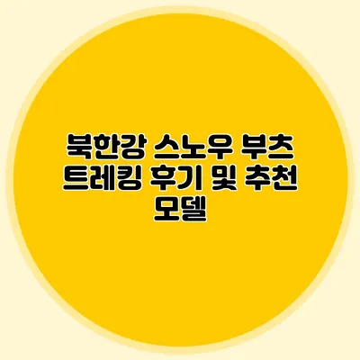 북한강 스노우 부츠 트레킹 후기 및 추천 모델