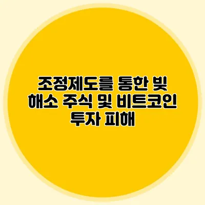 조정제도를 통한 빚 해소: 주식 및 비트코인 투자 피해