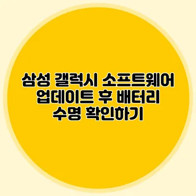 삼성 갤럭시 소프트웨어 업데이트 후 배터리 수명 확인하기
